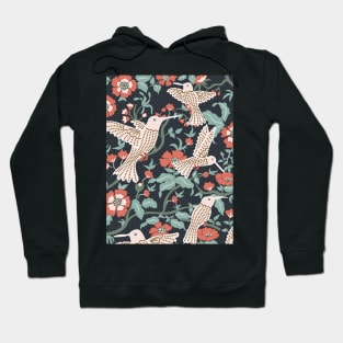 Hummingbirds in Floral Garden Hoodie